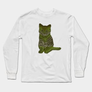 Meow Meow - Lime Green Long Sleeve T-Shirt